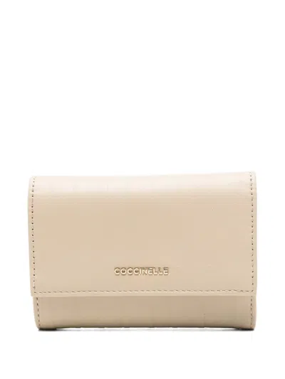 Coccinelle Plissé-effect Wallet In Yellow