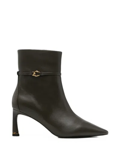 Coccinelle Pointed-toe Buckled Ankle Boots In Multi