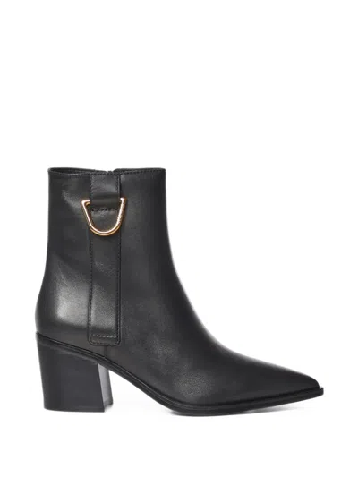 Coccinelle Pointed-toe Buckled Boots In Black