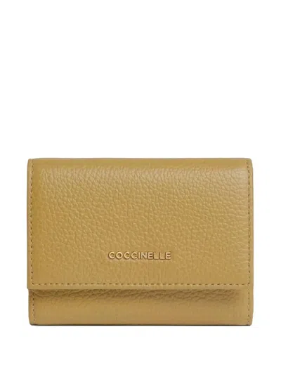 Coccinelle Press-stud Leather Purse In Neutral