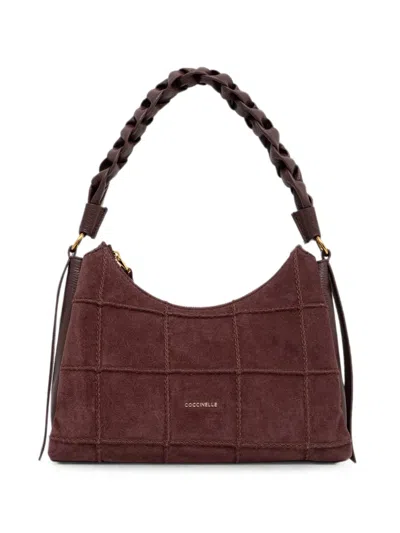 Coccinelle Quilted Braided-handle Shoulder Bag In Brown