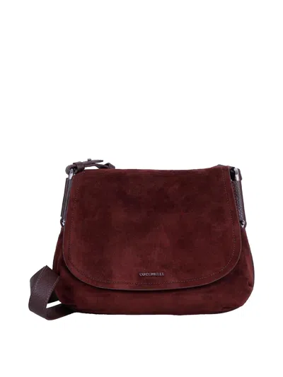 Coccinelle Rebekka Suede Shoulder Bag In Brown