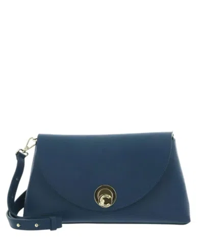 Coccinelle Rectangular Shoulder Bag With Gold Turn-lock Closure In Green