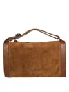 Coccinelle Rectangular Suede Shoulder Bag In Blue