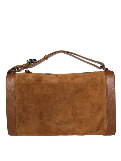 Coccinelle Rectangular Suede Shoulder Bag In Blue