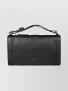 Coccinelle Rectangular Textured Shoulder Bag Top Handle In Black