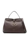 Coccinelle Ring-detail Top-handle Shoulder Bag In Brown