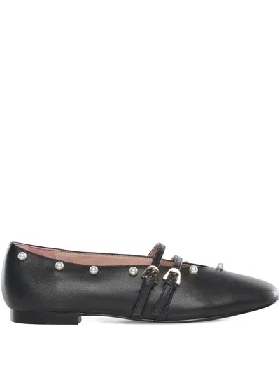 Coccinelle Risako Pearl Strap Ballet Flats In Black