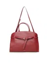 Coccinelle Sabine Smooth Leather Zipped Compartment Tote Bag In Red