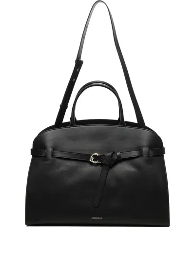 COCCINELLE 'SABINE' SHOULDER BAG IN BLACK LEATHER COCCINELLE