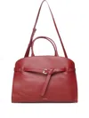Coccinelle Sabine Smooth Leather Zipped Compartment Tote Bag In Burgundy
