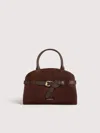 Coccinelle Sabine Suede Bimaterial Small In Brown