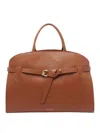 Coccinelle Belt-buckle Tote Bag In Brown