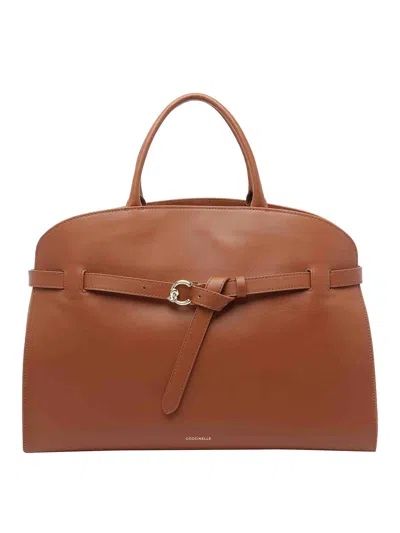 Coccinelle Sabine Tote Bag In Brown