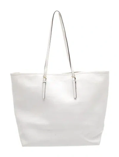 Pre-owned Coccinelle Saffiano Leather Tote In White
