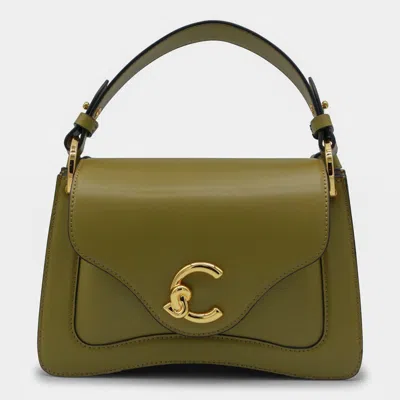 Coccinelle Seagrass Leather C-me Calf Cocker Top Handle Bag In Green