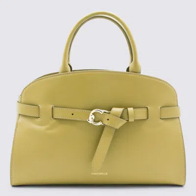 Coccinelle Seagrass Leather Sabine Top Handle Bag In Green