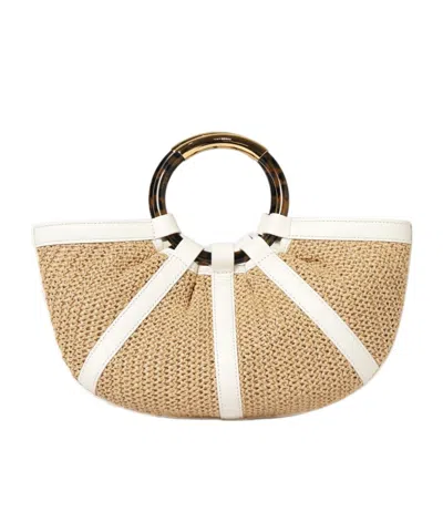 Coccinelle Shell Straw Handbag In Neutral