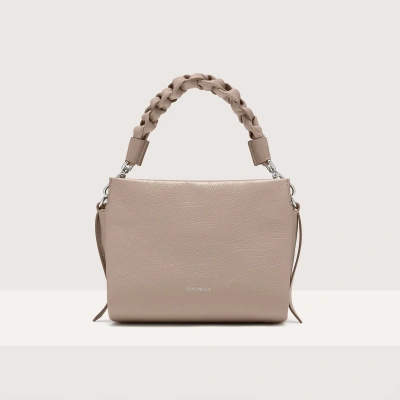 Coccinelle Shiny Goat-embossed Leather Shoulder Bag Boheme Shiny Goat Small In Powder Pink