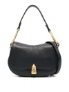Coccinelle Mini Magie Soft Calf Leather Shoulder Bag In Black
