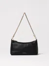 Coccinelle Aura Logo Debossed Shoulder Bag In Black