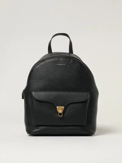 Coccinelle Minimalist Zip-closure Backpack With External Pocket In Pink