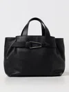 Coccinelle Folded-detailing Leather Tote Bag In 黑色