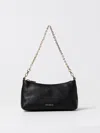 Coccinelle Aura Logo Debossed Shoulder Bag In 黑色