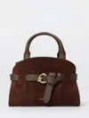 Coccinelle Sabine Suede Bimaterial Small In Brown