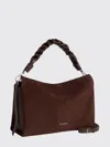 Coccinelle Borsa A Spalla In Camoscio E Pelle Con Grana Boheme Suede Bimaterial Medium In Brown
