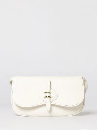 Coccinelle Mavery Small Grained Leather Shoulder Bag In White