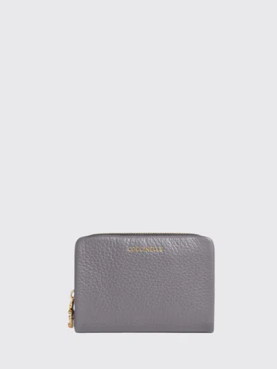 Coccinelle Medium C-me Pebbled-texture Wallet In Gray