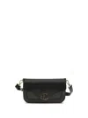 Coccinelle Black Calf Leather Bos Taurus Shoulder Bag In Black