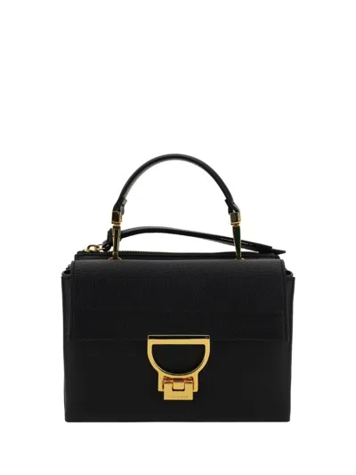 Coccinelle Arlettis Pebbled-leather Box Bag In Black