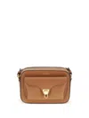 Coccinelle Textured Leather Crossbody Bag In Brown