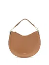 Coccinelle Large Sunup Half-moon Calfskin Shoulder Bag In Sand