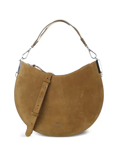 Coccinelle Shoulder Zip Tote Bag In Brown
