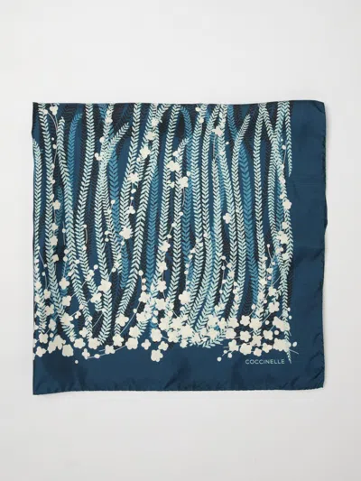 Coccinelle Silk Scarf In Blue