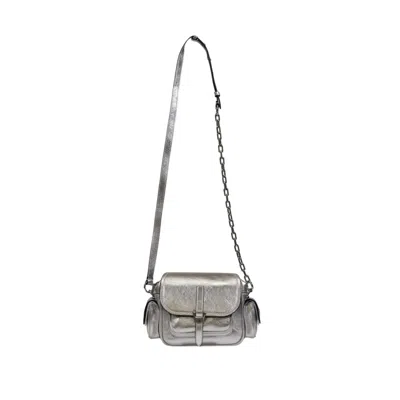 Coccinelle Silver Leather Handbag In Gray