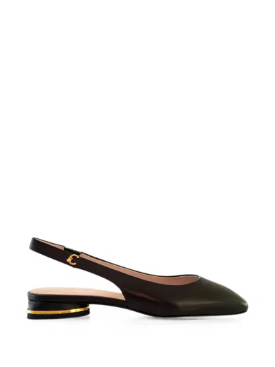 Coccinelle Slingback Leather Ballet Flats In Black