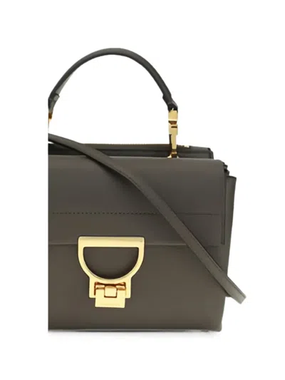 Coccinelle Small Arlettis Leather Tote Bag In Green