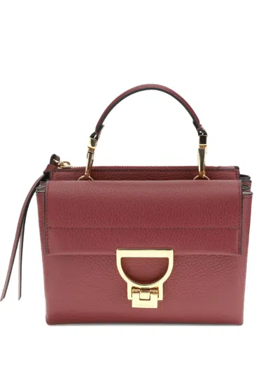 Coccinelle Small Arlettis Leather Tote Bag In Red
