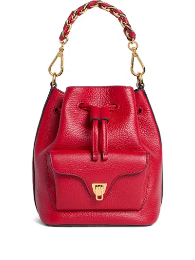 Coccinelle Small Beat Generation Bucket Bag In Red