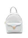 Coccinelle Small Beat Generation Leather Flap-pocket Backpack In Gray