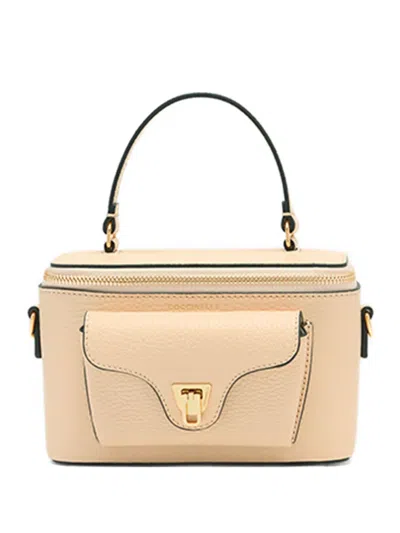 Coccinelle Small Beat Generation Top-zip Pocket Bag In Neutral