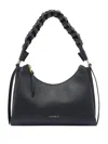 Coccinelle Small Boheme Braided-handle Shoulder Bag In Black