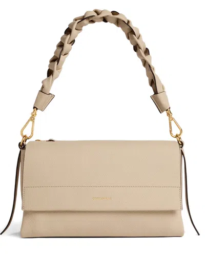 Coccinelle Small Boheme Braided-handle Shoulder Bag In Neutral