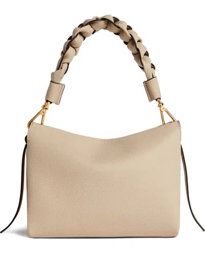 Coccinelle Small Boheme Braided-handle Shoulder Bag In Neutral