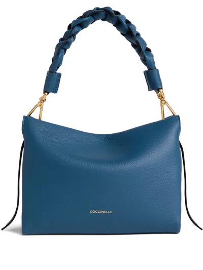 Coccinelle Small Boheme Braided-strap Shoulder Bag In Blue
