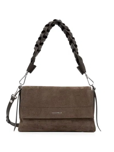 Coccinelle Small Boheme Braided-handle Shoulder Bag In Brown